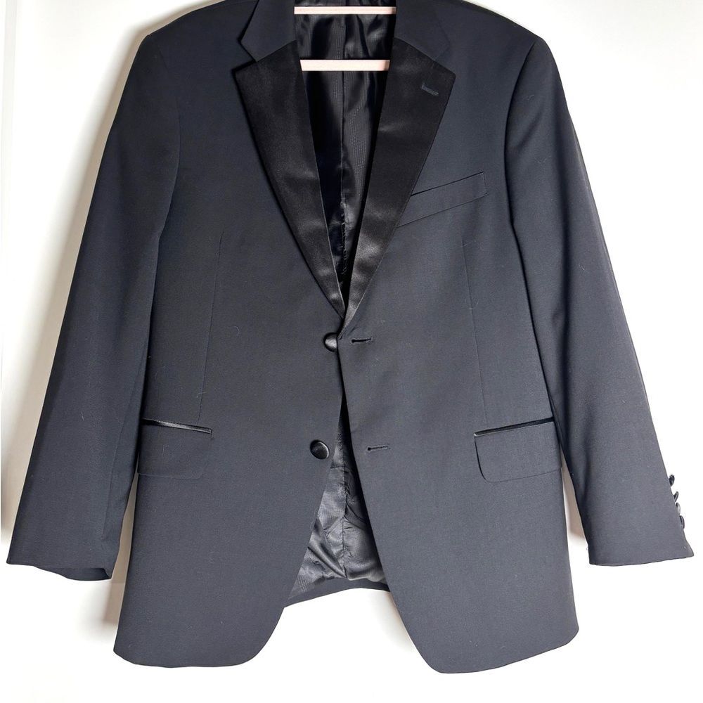 Vintage Saks Fifth Avenue Tuxedo Blazer | Satin Lapel Black Jacket | Old Money H